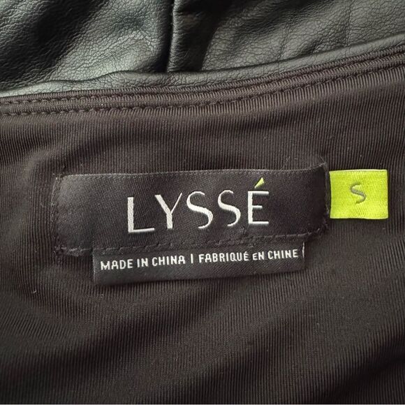 Lysse Vegan Leather Leggings Black Grommet Detail Women's Size Small High Waist - Picture 4 of 4